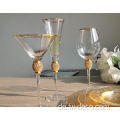 Diamond Martini Cocktailglas mit goldenem Rand